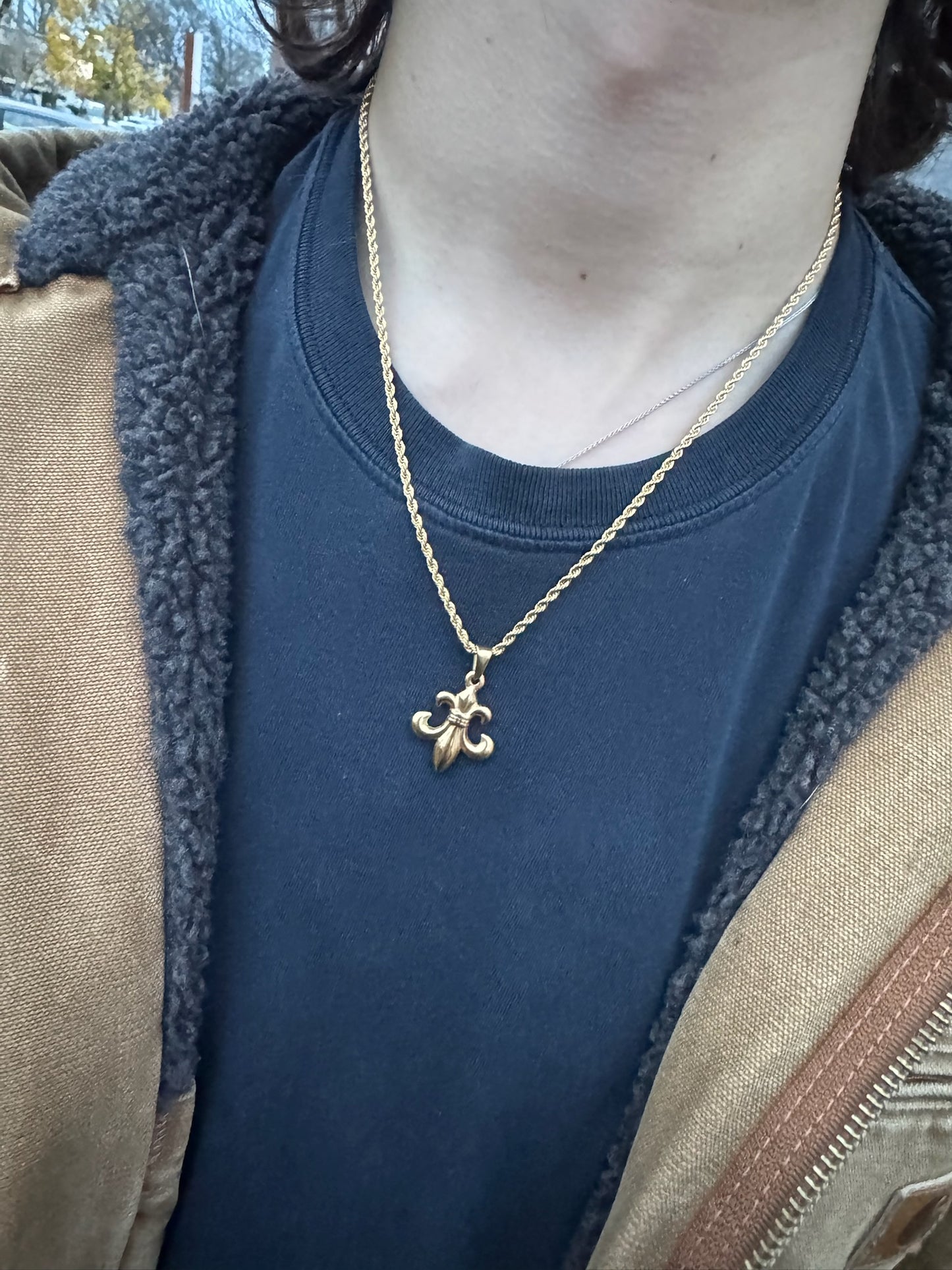 GOLD FLEUR DE LIS NECKLACE