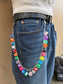 MULTI COLORED DICE CHAIN BELT