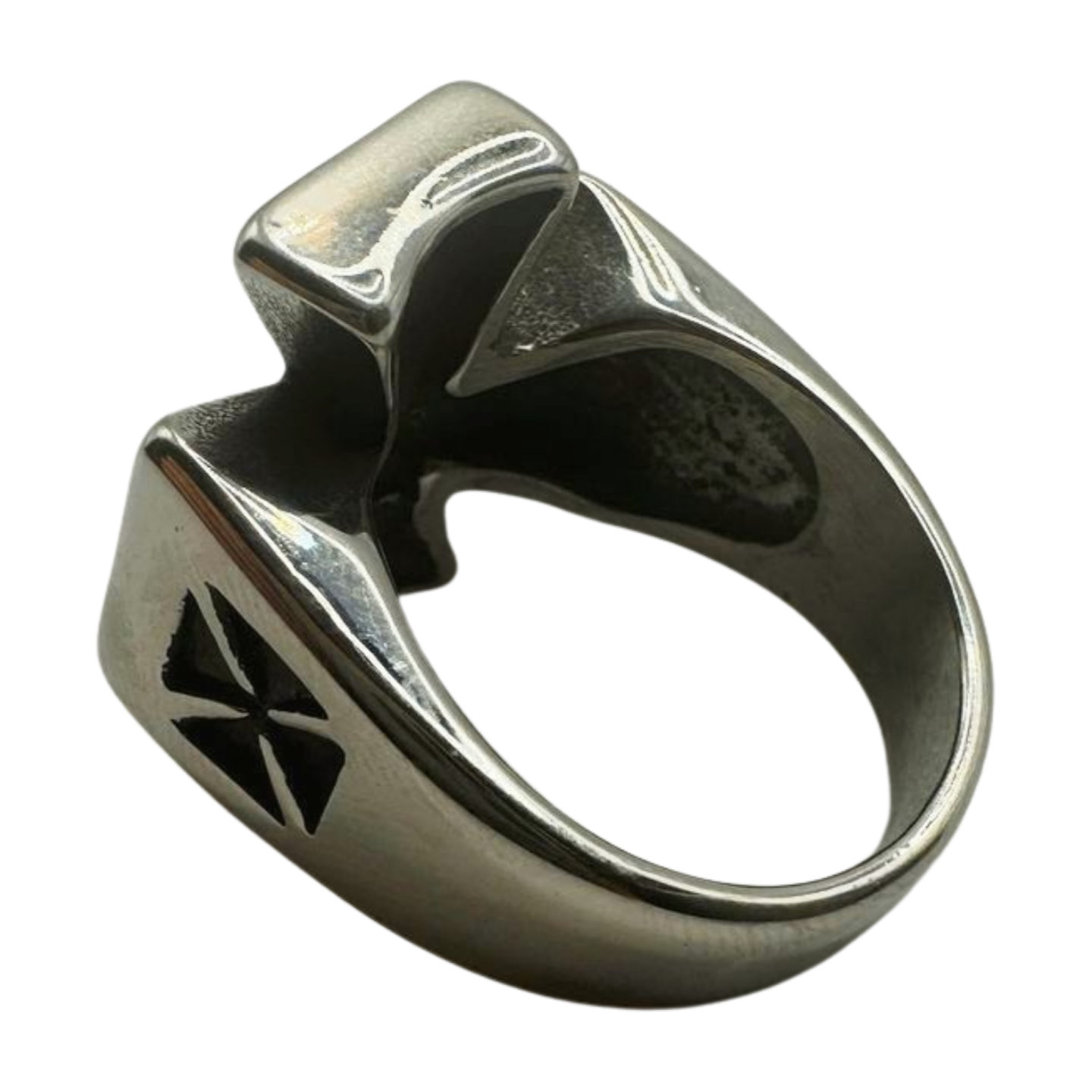 SILVER IRON CROSS RING