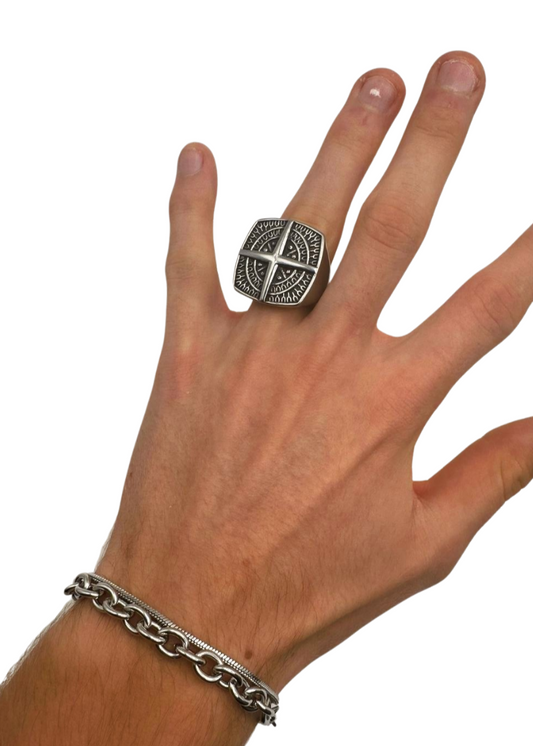 SILVER IMPERIAL CROSS RING