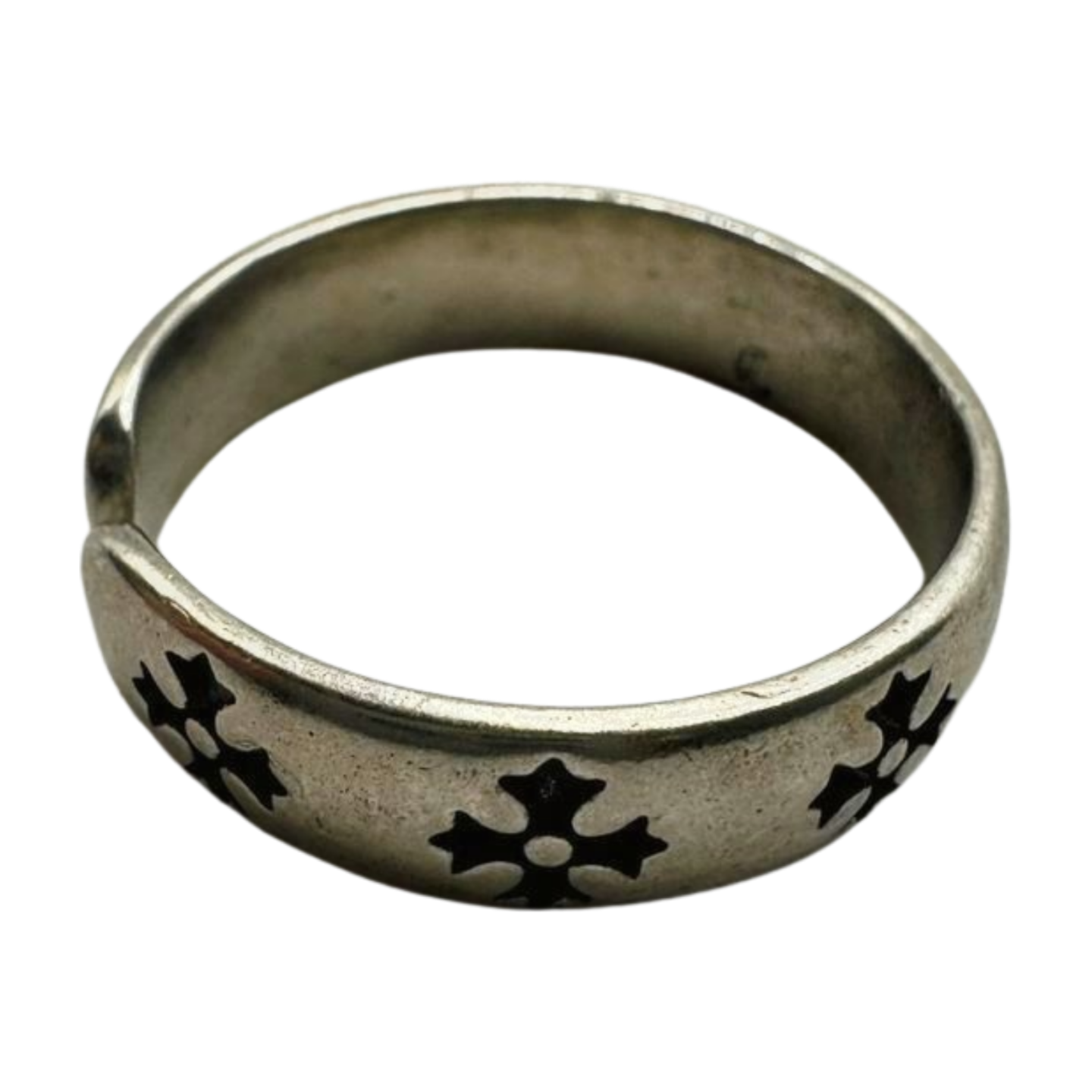 SILVER GOTH CROSS RING