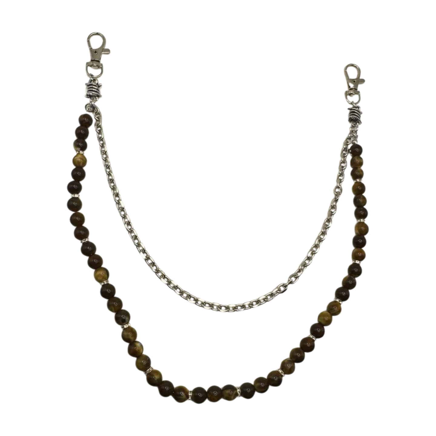 SILVER BEADED CHAIN BELT