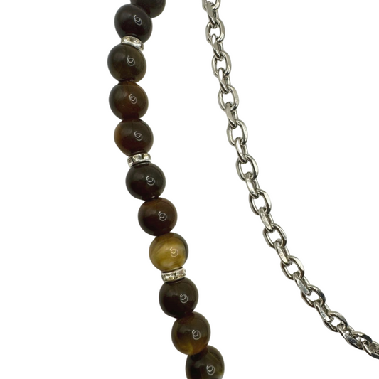 SILVER BEADED CHAIN BELT