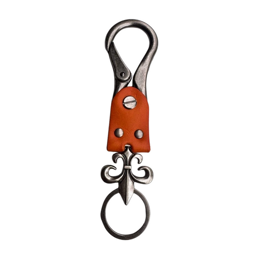 ORANGE FLEUR DE LIS KEYCHAIN