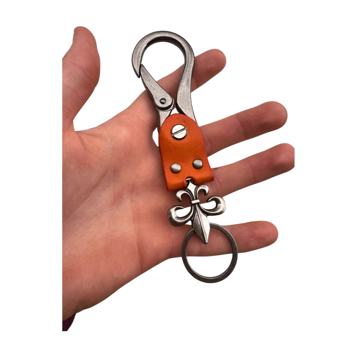 ORANGE FLEUR DE LIS KEYCHAIN