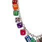 MULTI COLORED DICE CHAIN BELT