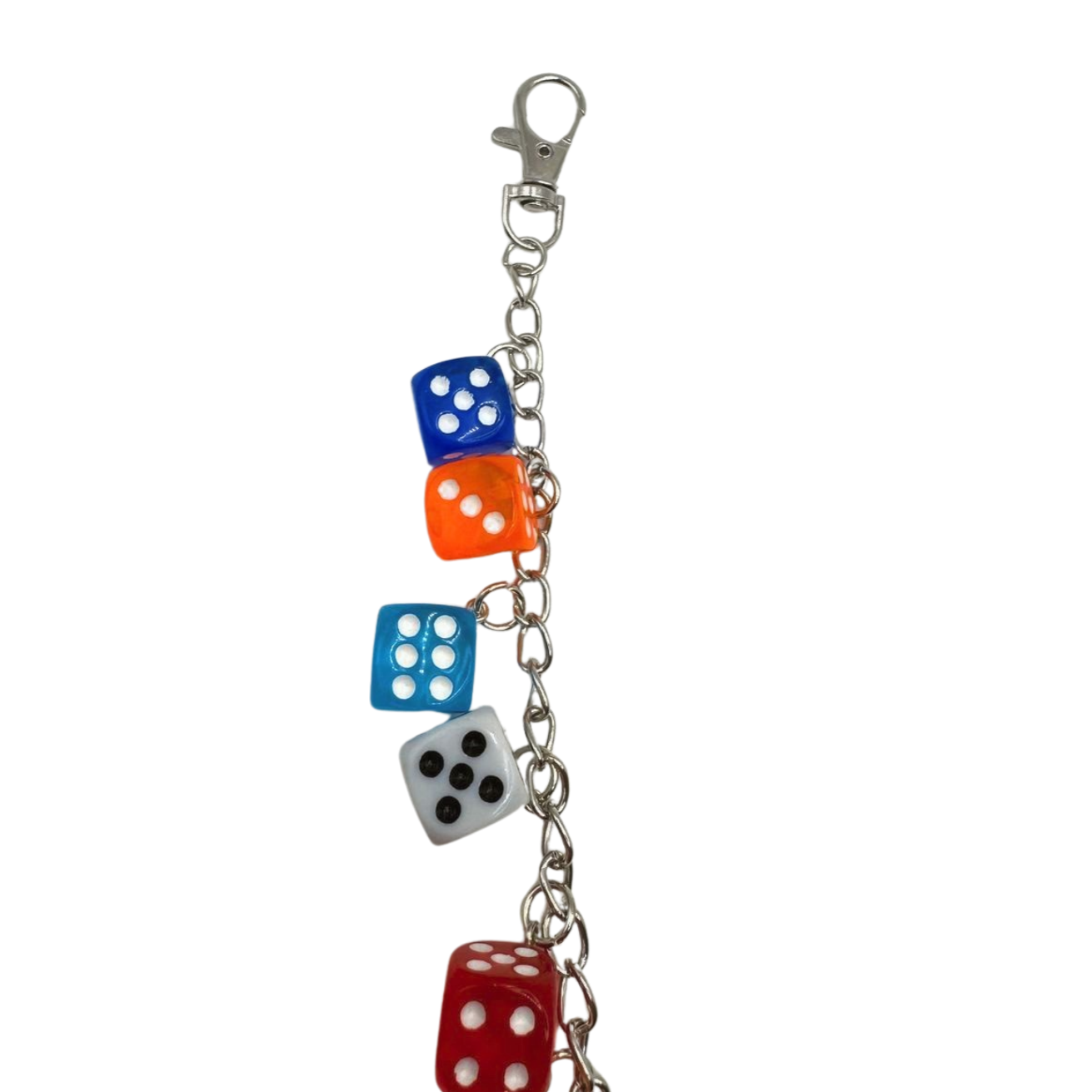 MULTI COLORED DICE CHAIN BELT