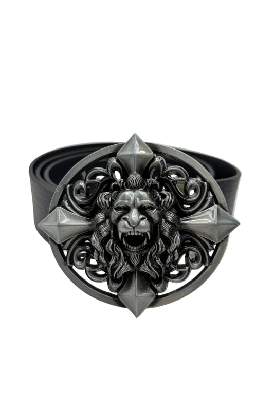 SILVER ROMAN LION CROSS BELT