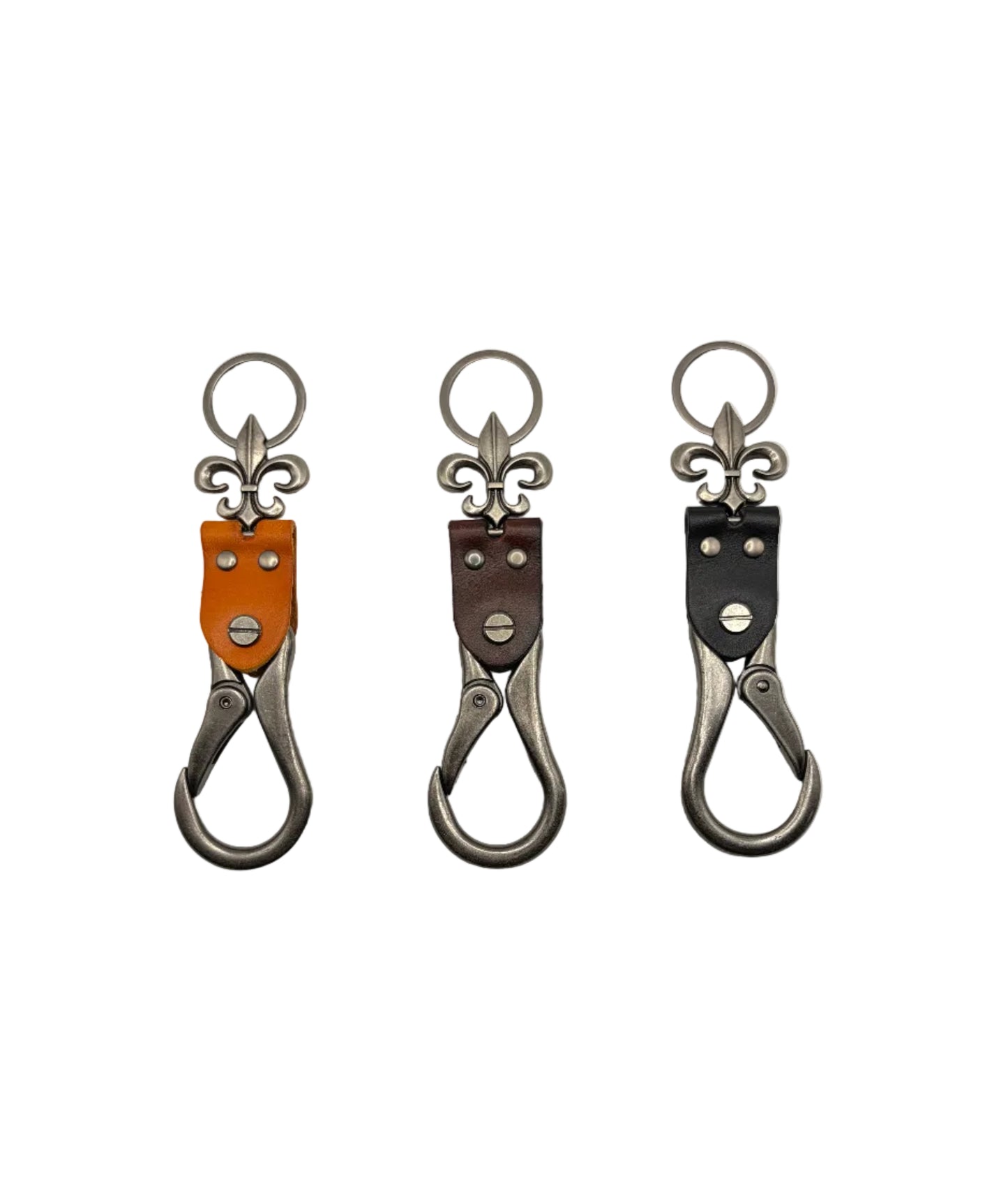 ORANGE FLEUR DE LIS KEYCHAIN