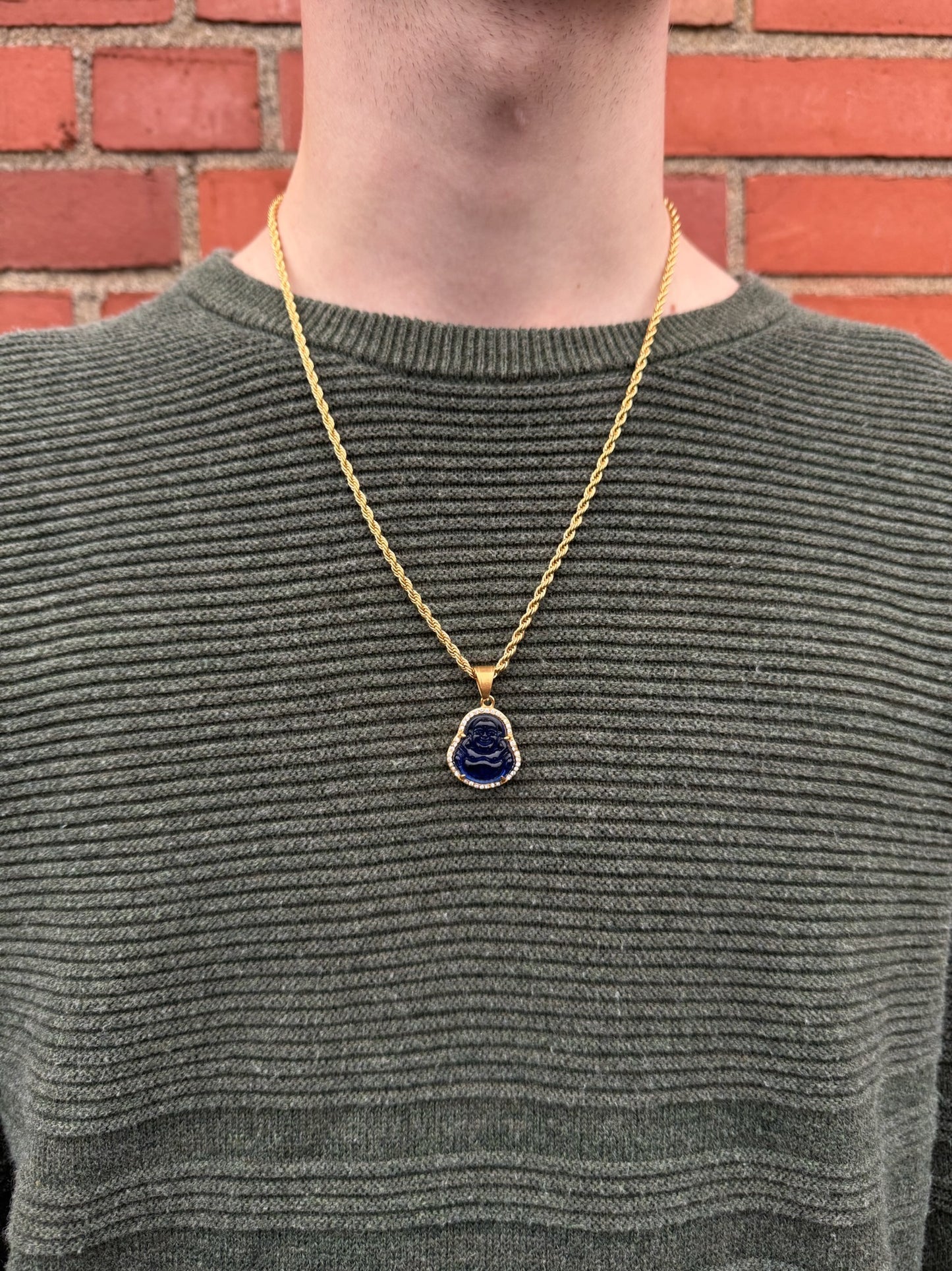 BLUE BHUDDA GEMSTONE CHAIN