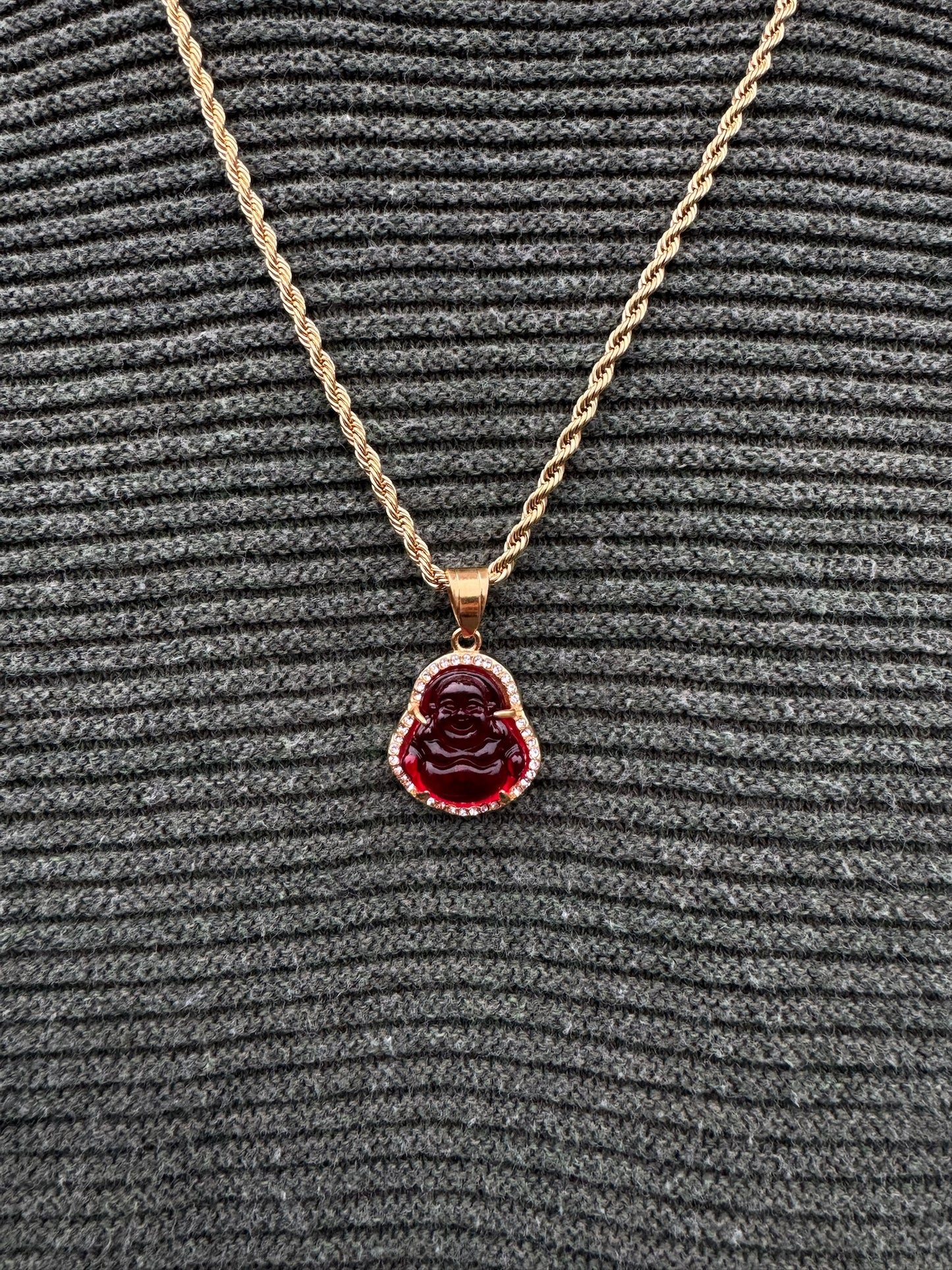 RED BHUDDA GEMSTONE CHAIN