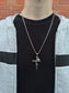 SILVER ROSE CROSS NECKLACE