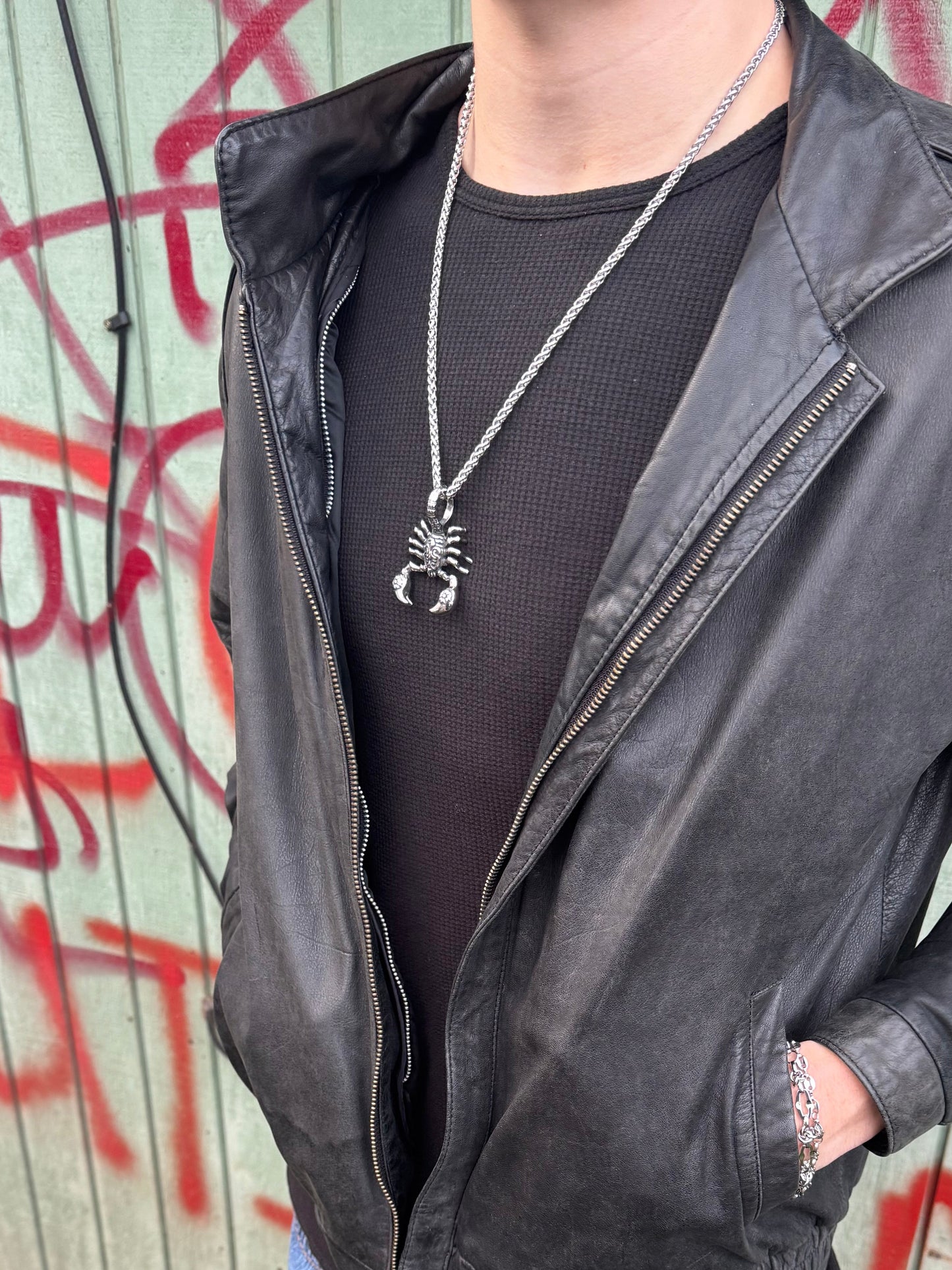 SILVER SCORPION NECKLACE