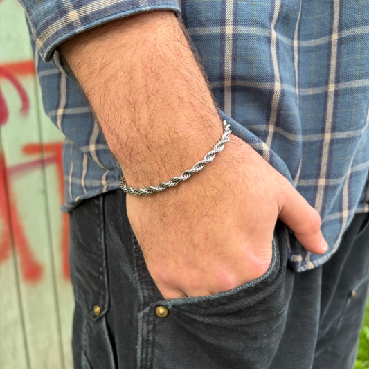 SILVER ROPE CHAIN BRACELET