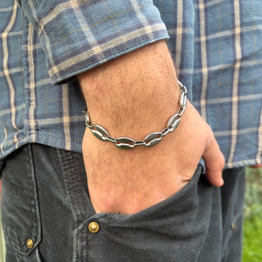 SILVER COFFEE BEAN BRACELET