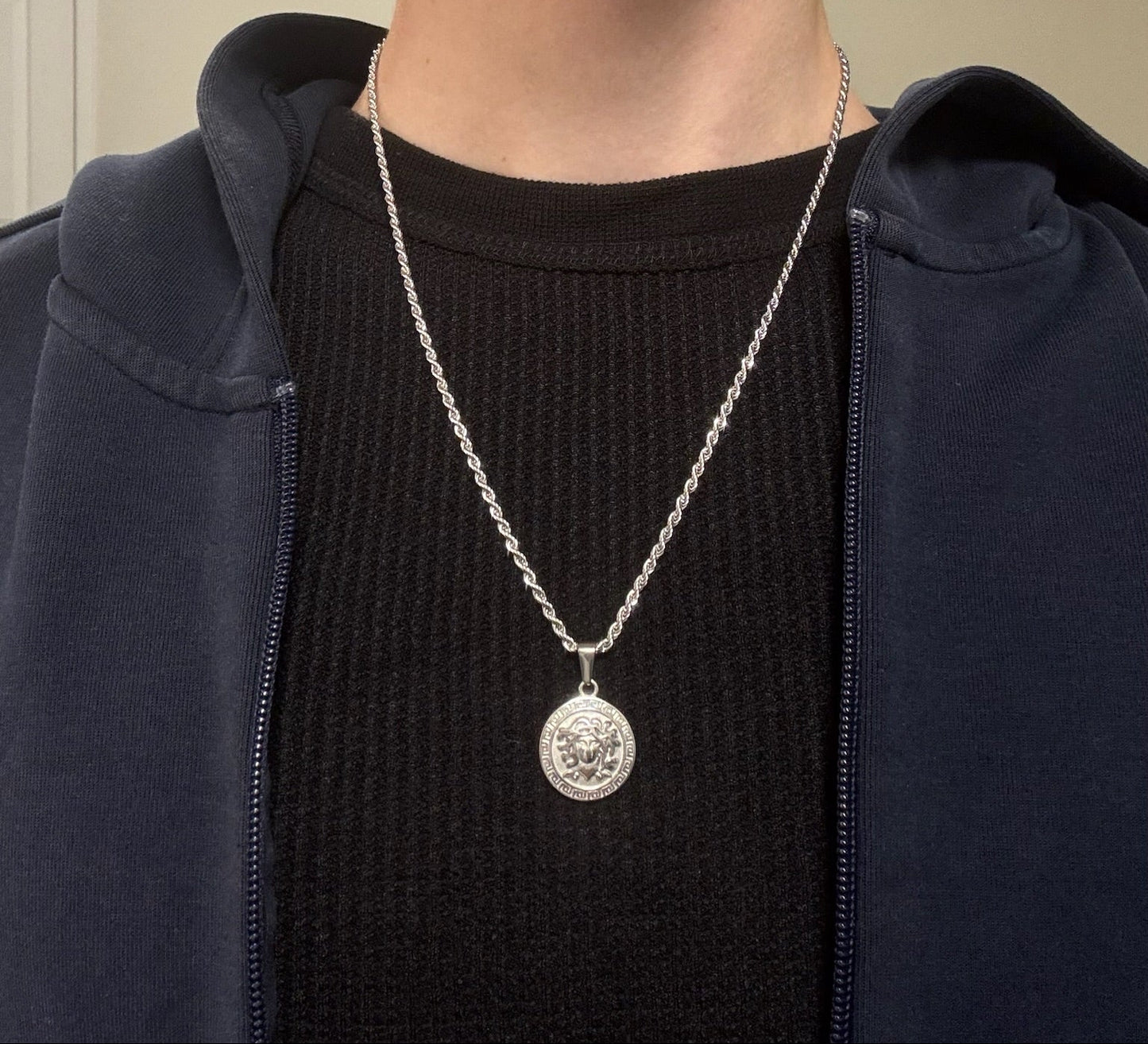 SILVER MEDUSA NECKLACE