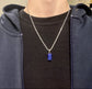 SILVER LAPIS LAZULI GEMSTONE NECKLACE