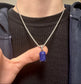 SILVER LAPIS LAZULI GEMSTONE NECKLACE