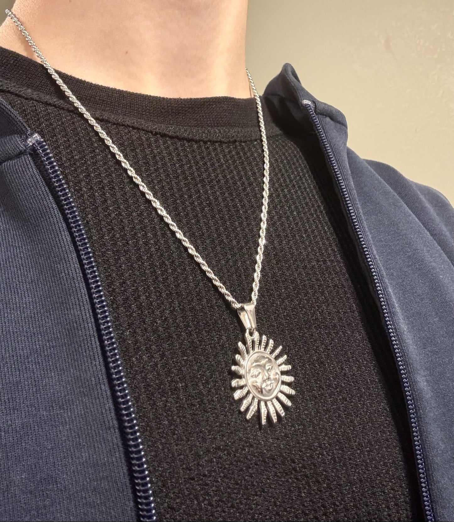 SILVER EMPIRE SUN NECKLACE
