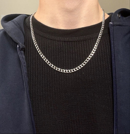 23" SILVER CUBAN LINK CHAIN