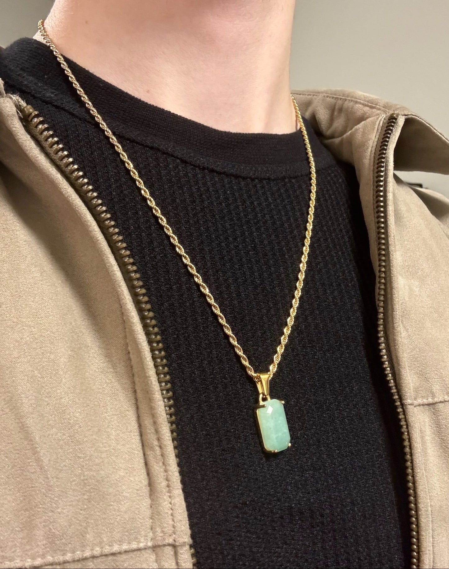 GOLD JADE GEMSTONE NECKLACE