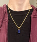 GOLD LAPIS LAZULI GEMSTONE NECKLACE