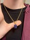 GOLD LAPIS LAZULI GEMSTONE NECKLACE