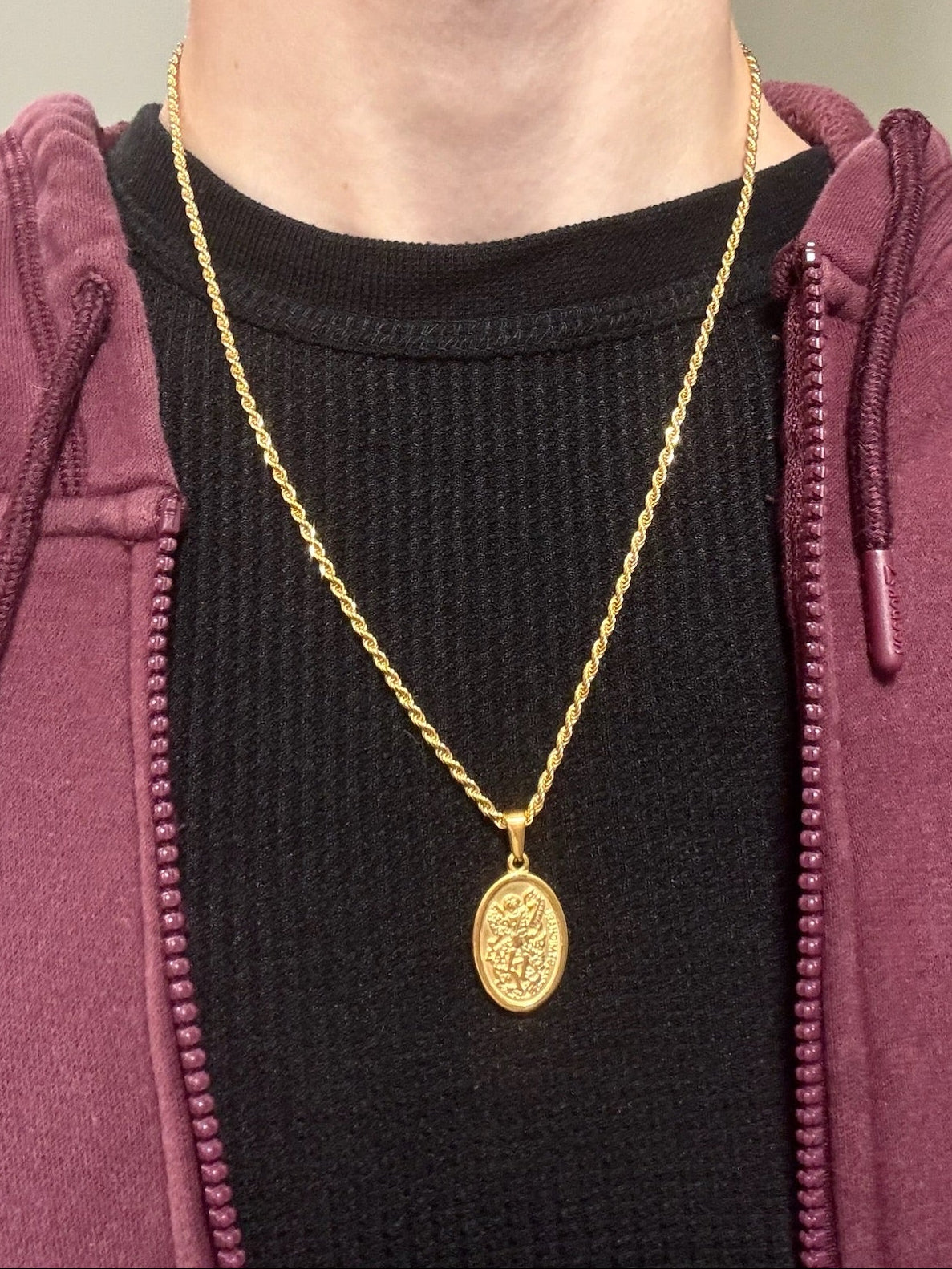 GOLD SAINT MICHEAL NECKLACE