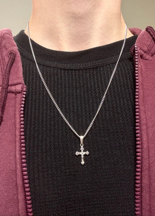 SILVER STUDDED CROSS