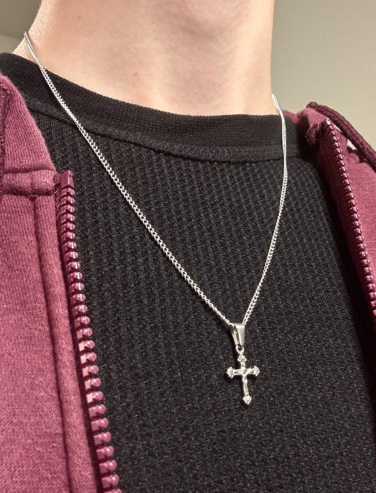 SILVER STUDDED CROSS