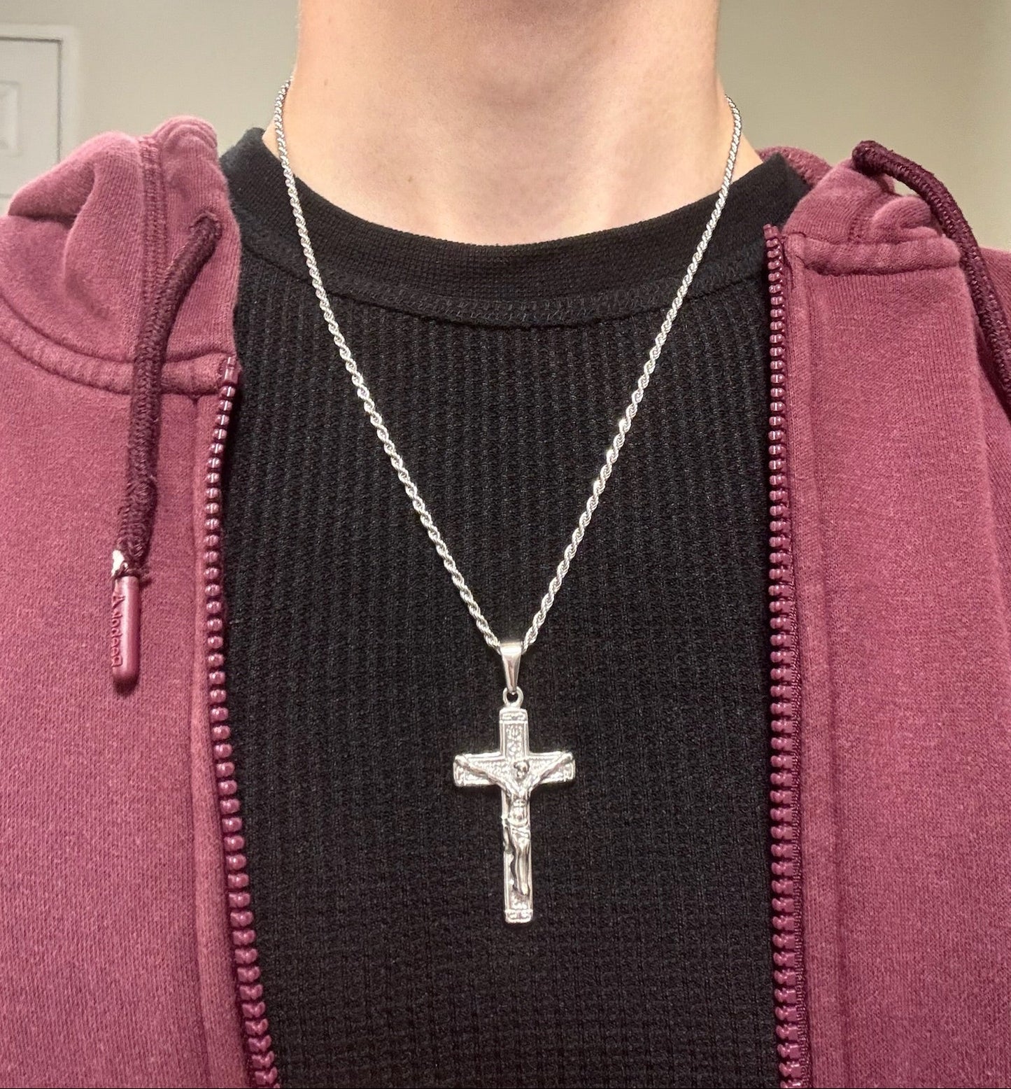 LARGE SILVER CRUCIFIX CROSS