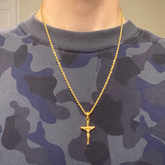 GOLD JESUS CRUSIFIX NECKLACE
