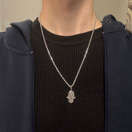 SILVER EYE OF HASMA NECKLACE