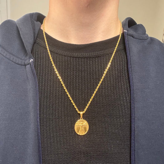 GOLD VIRTUVIAN MAN NECKLACE