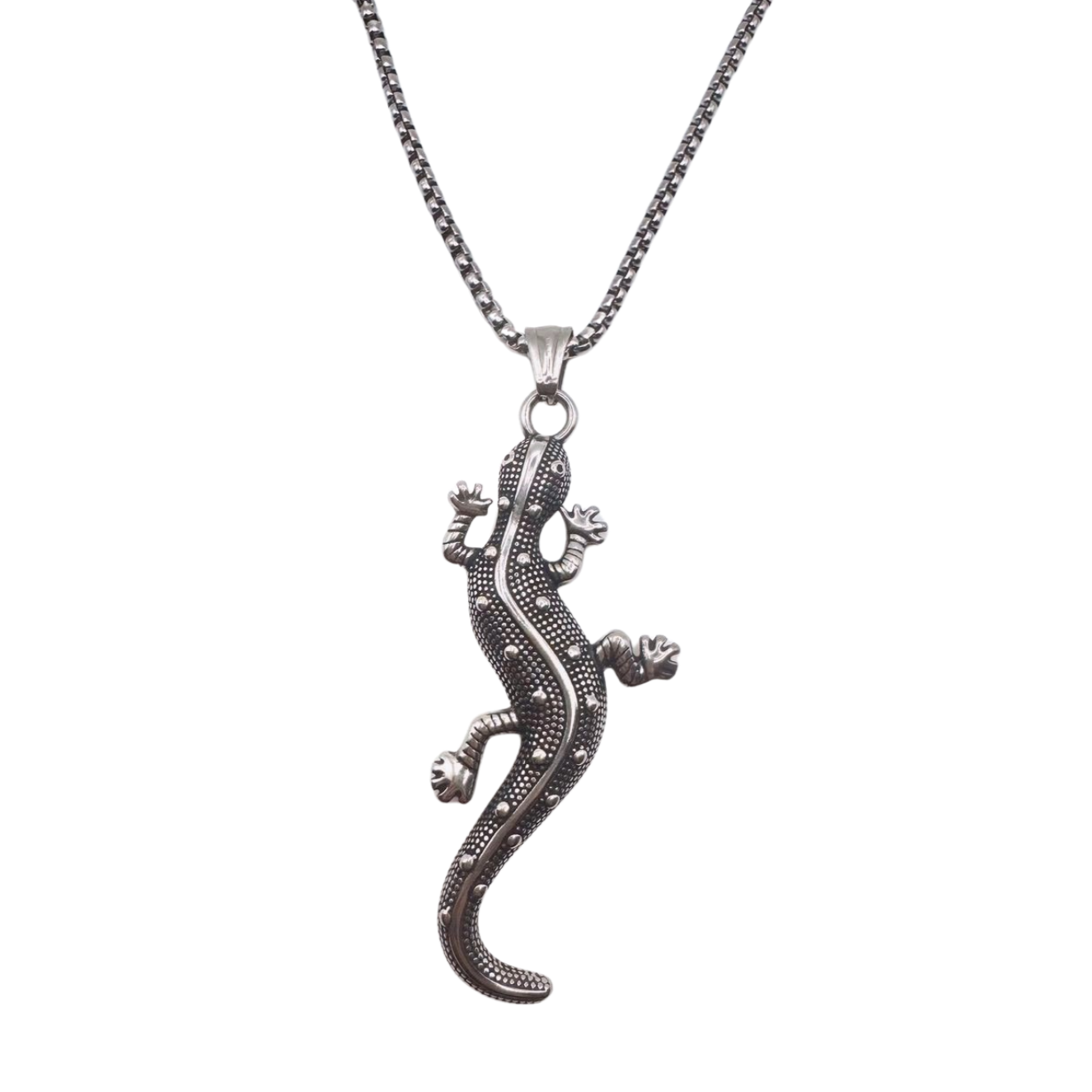 SILVER LIZARD NECKLACE