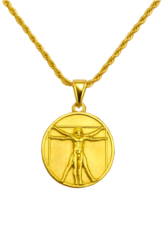 GOLD VIRTUVIAN MAN NECKLACE