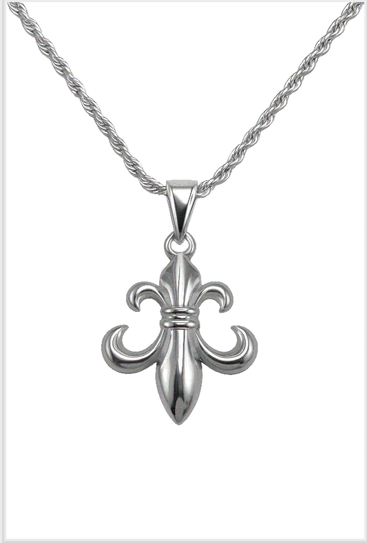 SILVER FLEUR DE LIS NECKLACE