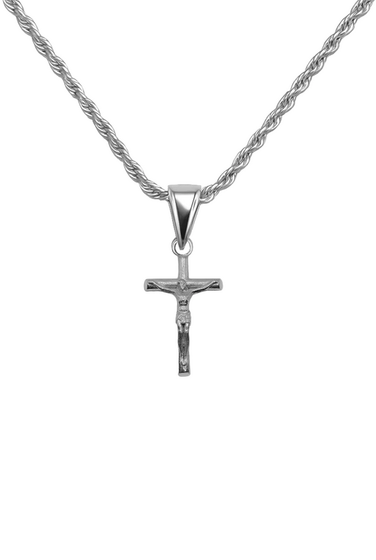 SILVER JESUS CRUSIFIX NECKLACE