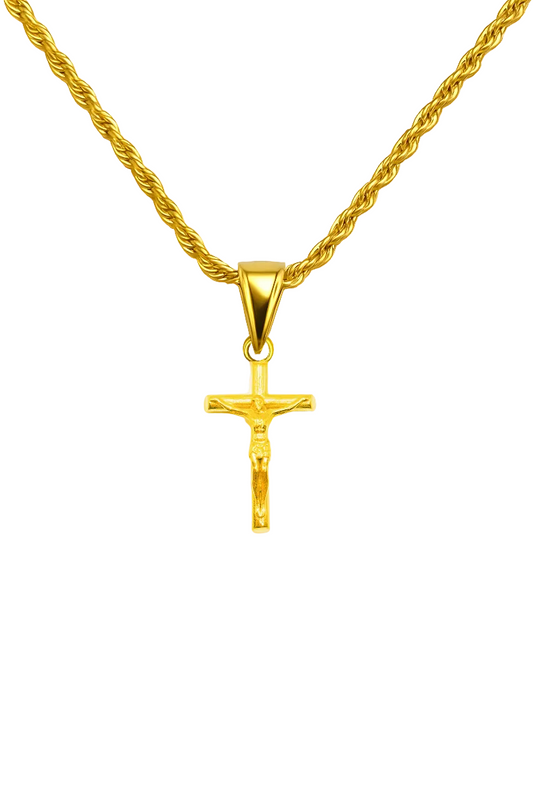 GOLD JESUS CRUSIFIX NECKLACE